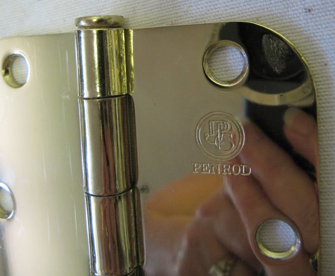 Lot of 50 PENROD Bright Brass Door Hinges 3.5" Round Corners 5/8" Radius
