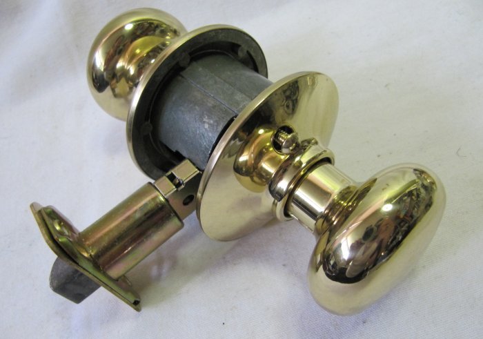 SCHLAGE Plymouth Bright Brass Hall Closet Door Knob Set F10 PLY 605 in EUC