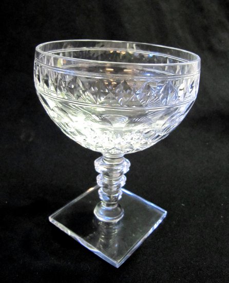 HAWKES Manor Stem 6027 Crystal Champagne Sherbet Glass Square Base ...