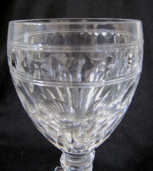 HAWKES Crystal Wine Cordial Glass Square Base Clear Notched Stem 4.875 ...