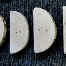 Set of Four Lg Handcrafted Russian Olivewood Buttons Toggle Half Round 2.5 In