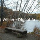 Digital Art JPG Photo Cutler Park Charles River Scene Early Fall Bench