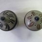 Mexican Mexico Glazed Ceramic Pottery Salt Pepper Shakers Traditional Grey Green Floral 3x2.25 In