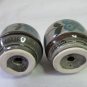 Mexican Mexico Glazed Ceramic Pottery Salt Pepper Shakers Traditional Grey Green Floral 3x2.25 In