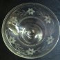 Vintage Etched Floral Pattern Clear Glass Compote Bowl with Stemmed Base 8 x 5 In
