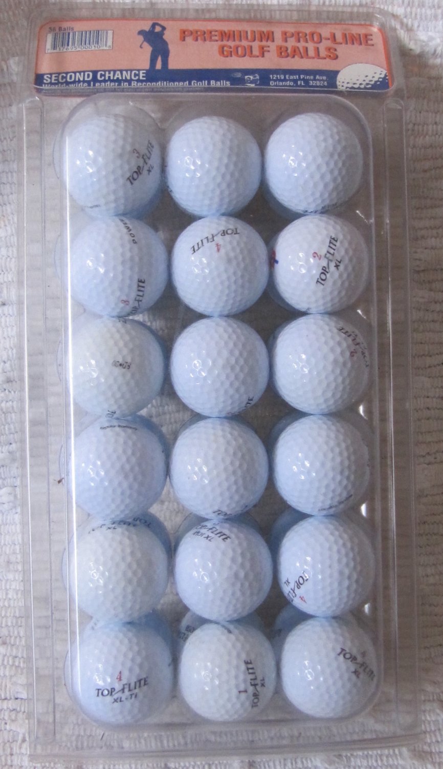36 Pack Second Chance Reconditioned Golf Balls Premium ProLine In