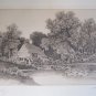 LH KING The Old Mill Engraving Print Signed with Remarque with Frame