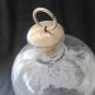 Vintage Etched Clear Glass Bottle with Stopper Floral Leaf Design 8-3/8 Inches