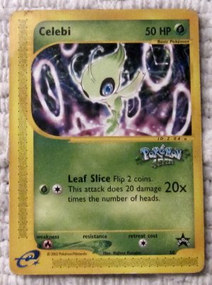 Authentic POKEMON CELEBI Promo Card  50 HP Black Star c 2002 Near Mint