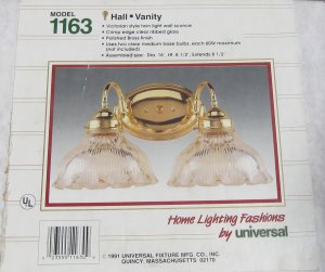 Brass Light Fixture Victorian Style Double Sconce Lamp Hall Vanity