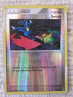 Authentic POKEMON Trainer Switch Card 93/100 Holo Foil (c) 2008