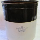 Robinson-Ransbottom Salt Glaze Stoneware Crock 3 Gal w Lid Brown White Blue Crown Mark Non-Electric