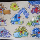 Leap Year Wood Puzzle Construction Equipment 9 Pieces with Knobs 12 x 8.5 In