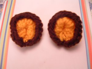Hand Knit Handknit Tiger Ears Animal Ears to Sew on Costume Hat Hoodie