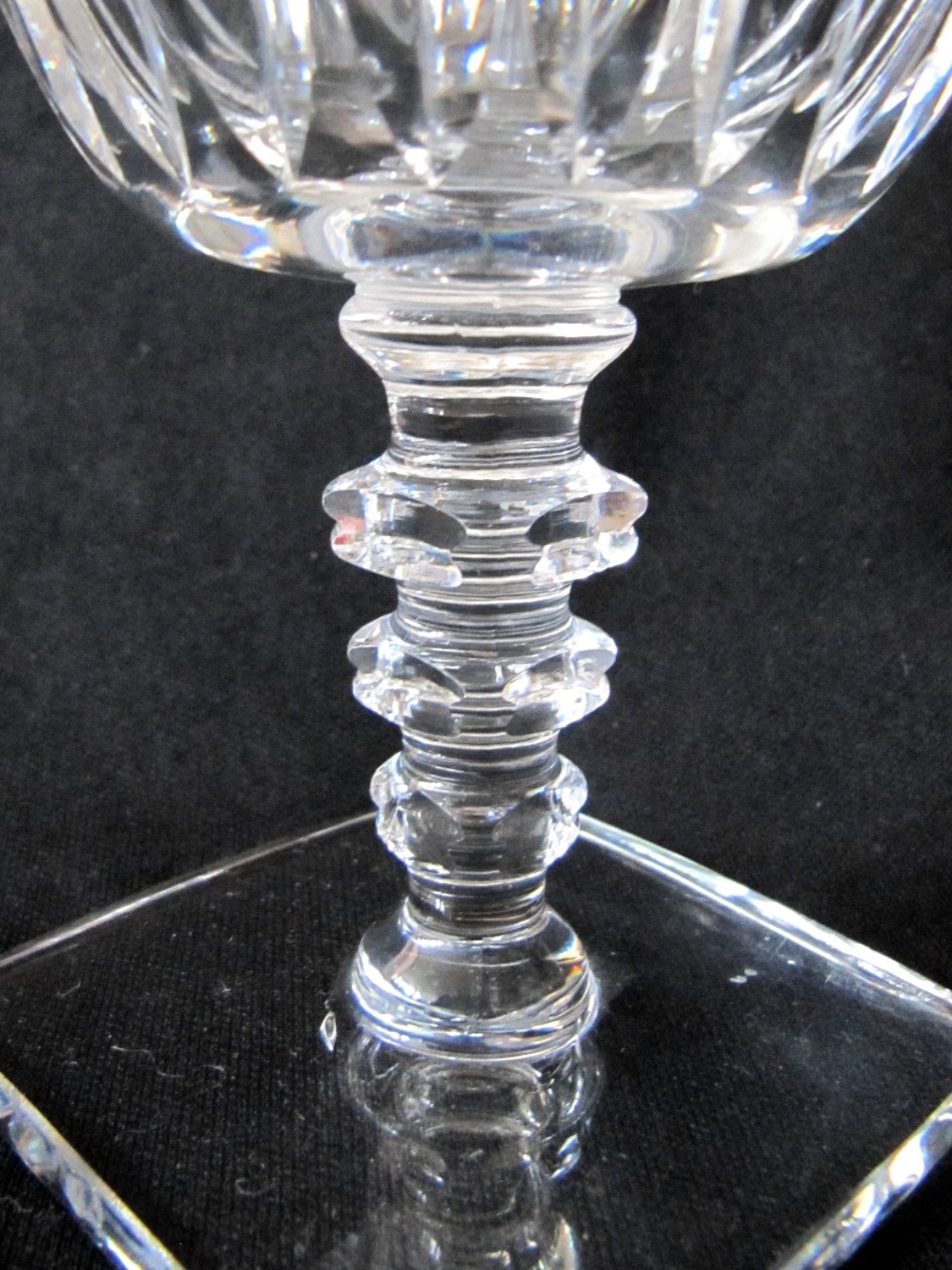 Hawkes Manor Stem 6027 Crystal Water Goblet Square Base Clear Notched Stem 6 25 In Wg5 10