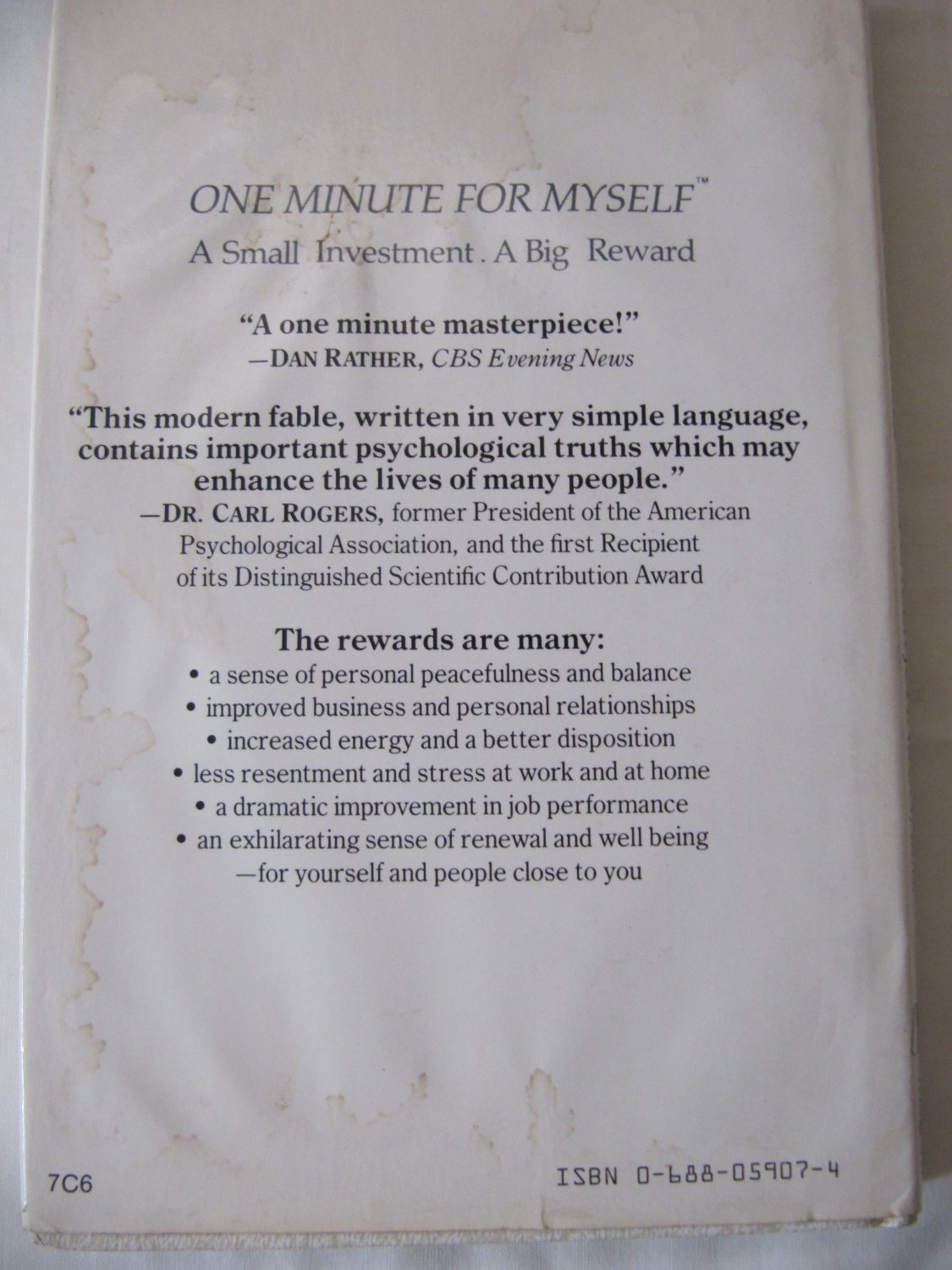 One Minute for Myself: Small Investment Big Reward by Spencer Johnson ...
