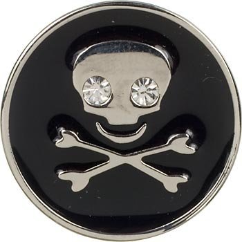 Dickens' Closet 18 mm Black Enamel Skull Crossbones Pet Tag Charm