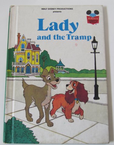 Walt Disney's Lady and the Tramp Hardcover Book Grolier 1981