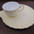 Vintage GLADSTONE Old Grecian Flute Tea & Toast Snack Plate Yellow Gilt Trim Bone China with Teacup