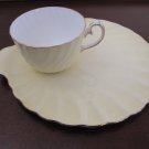 Vintage GLADSTONE Tea & Toast Snack Plate Yellow Gilt Trim Bone China with Teacup