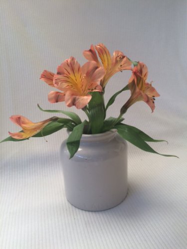 Vintage LAB-Lagny Small French Stoneware Crock Vase Pottery 4.5"