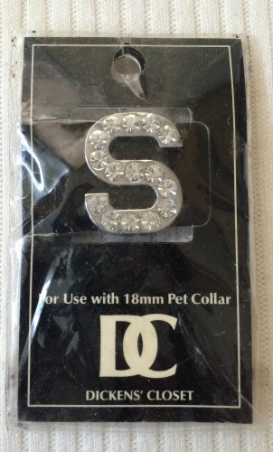 Dickens' Closet Create-a-Collar Crystal Rhinestone Letter S 18mm Pet Charm