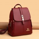 Luxury Women Leather Backpacks for Girls Black Vintage Casual Daypack School Bags