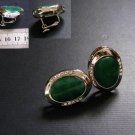 Silver Jade & SD Clip Earrings