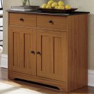 Katie Small Sideboard Cabinet with Drawers, Black Oak