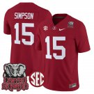 Ty Simpson Jersey #15 BAMA x Lynyrd Skynyrd Vapor Alabama Map - All Stitched Crimson
