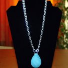 Sterling silver and natural chalcedony chainmail necklace
