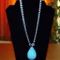 Sterling silver and natural chalcedony chainmail necklace