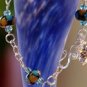 Handmade sterling silver wire wrapped lampwork bracelet
