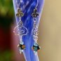 Bali Sterling silver wire wrapped blue lampwork earrings