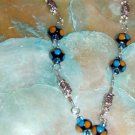 Sterling silver wire wrapped lampwork necklace