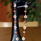 Sterling silver and Swarovski crystals lampwork necklace