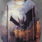 Men's Devil Bat Red Wine Dark Oil Painting Print Casual Sweatshirt