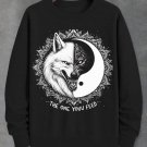 Men's The One You Feed Wolf Yin Yang Print Casual Long Sleeve Sweatshirt