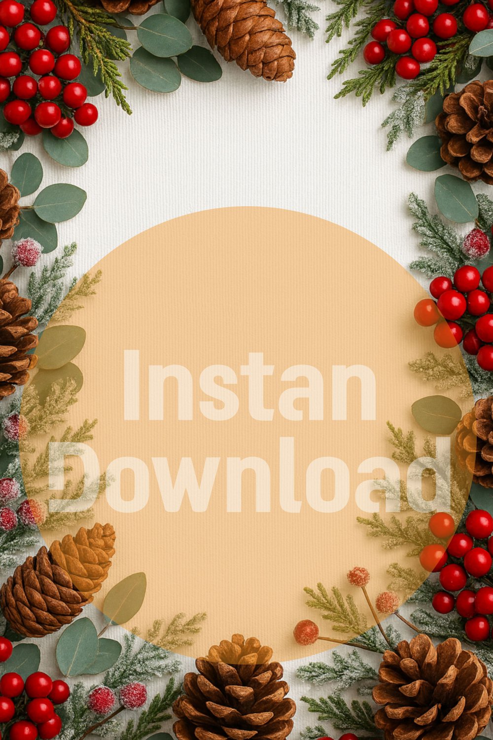 Christmas Pinecone Background &acirc;�� Winter Holiday Backdrop