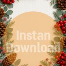 Christmas Background – Pinecones & Red Berries Festive Backdrop
