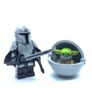 2pcs Star Wars Mandalorian Grogu Din Djarin Minifigure