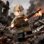 1pc WWII Soviet Tan Uniform Infantry with SVT 40 Rifle Minifigure