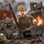 1pc WWII Soviet Field Cap Infantry with PPS SMG Minifigure