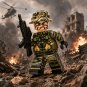 1pc Vietnam War US Tiger Stripe Grunt with Shotgun Minifigure