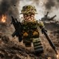1pc Vietnam War US Tiger Stripe Grunt with Shotgun Minifigure