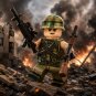 1pc Vietnam War US Helmeted Grunt with Shotgun Minifigure