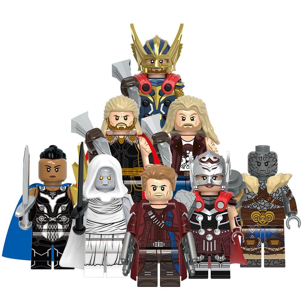 8pc Thor Loki Valkyrie Custom Minifigure Set