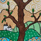 Tree with beige swirly sky