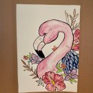 Flamingo with flowers