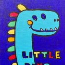Little Dino; multi colored letters